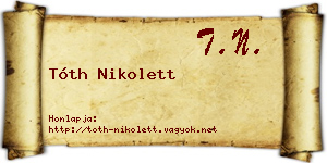 Tóth Nikolett névjegykártya